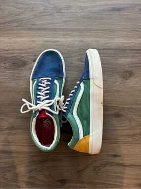 Vans Colorblock Old Skool Sneakers - Blue, Green, Yellow, Red, White